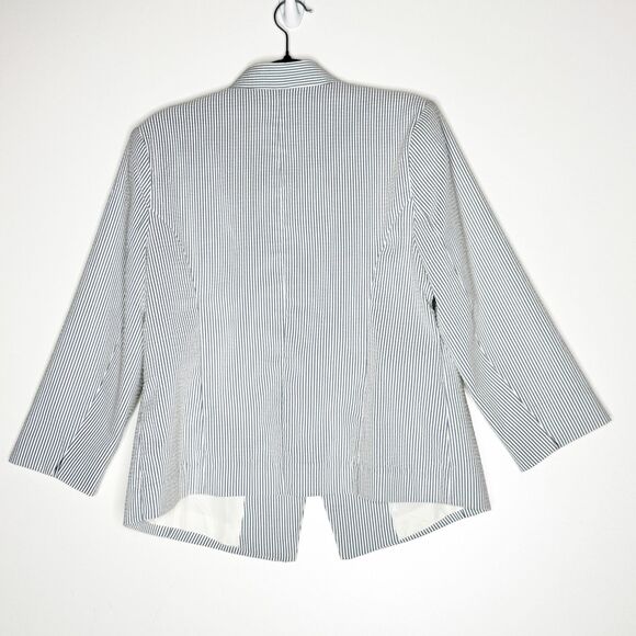 NEW Elle Vibrant Voyage Striped Nautical Blazer Women's Size 12 - Picture 2 of 8